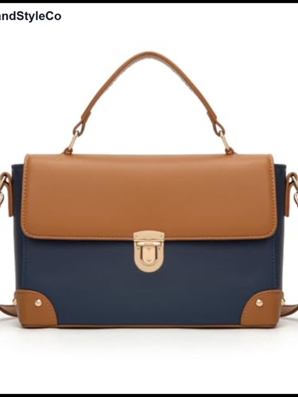 Vegan Leather Satchel Crossbody Purse Adjustable Strap Flap Handbag